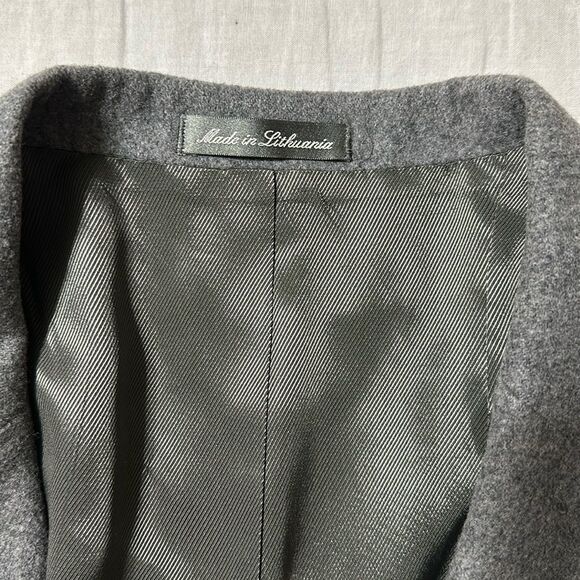 OSCAR DE LA RENTA 44L Gray Pure Wool Cashmere Blend Blazer Jacket Sport Coat - Picture 10 of 16